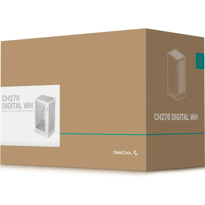 Корпус DeepCool CH270 Digital White (R-CH270-WHNDM0-G-1) без БП