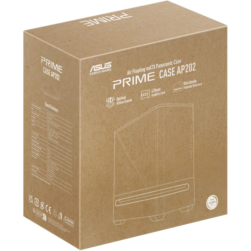 Корпус Asus Prime AP202 ARGB Tempered Glass без БП (90DC00P0-B19000)