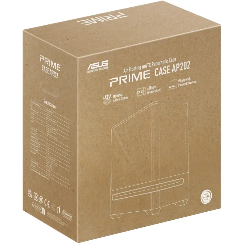 Корпус Asus Prime AP202 ARGB Tempered Glass без БП (90DC00P0-B19000)