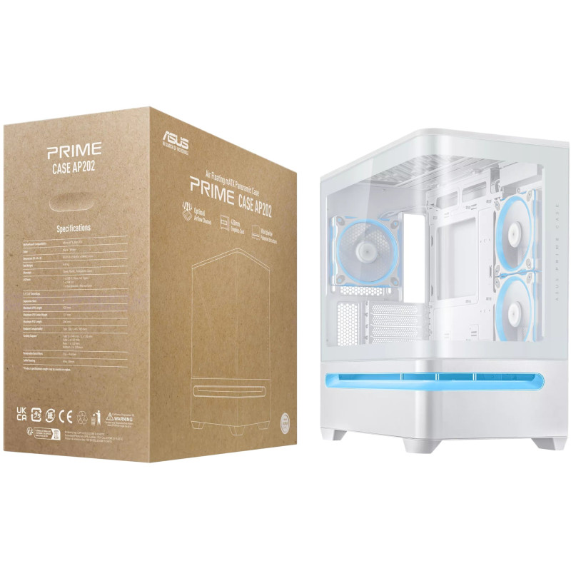 Корпус Asus Prime AP202 ARGB Tempered Glass без БП (90DC00P3-B19000)