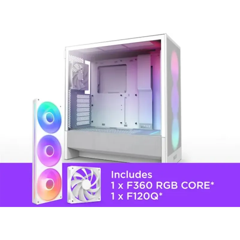 Корпус NZXT H5 Flow RGB White (CC-H52FW-R1) без БП