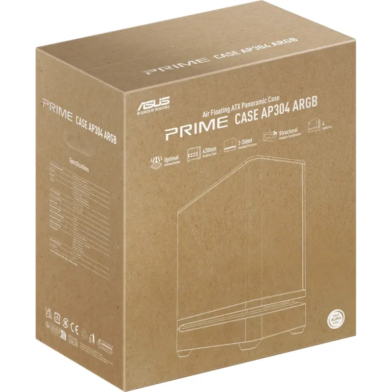 Корпус ASUS AP304/BK/TG/ARGB (90DC0110-B19000)