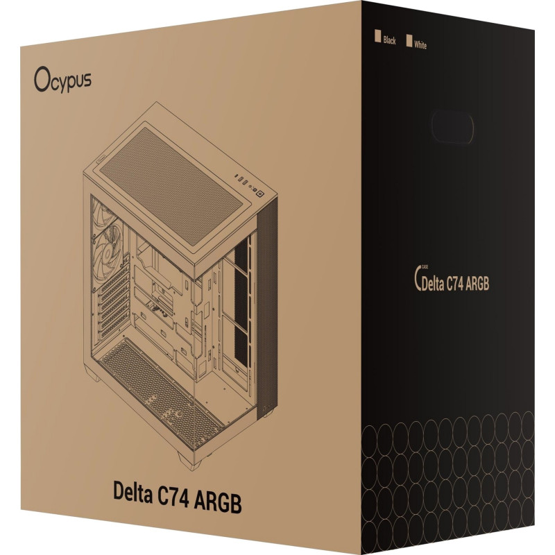 Корпус Ocypus DELTA C74 ARGB Black (DELTA-C74-BKD200XX-GL)