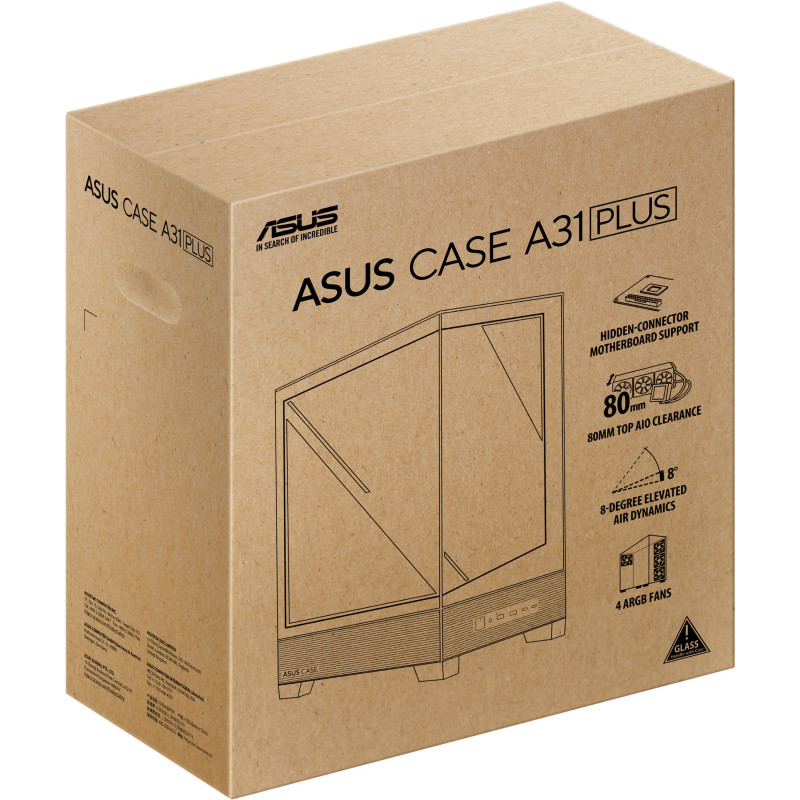 Корпус Asus A31 Plus Black Tempered Glass без БЖ (90DC00R0-B19000)