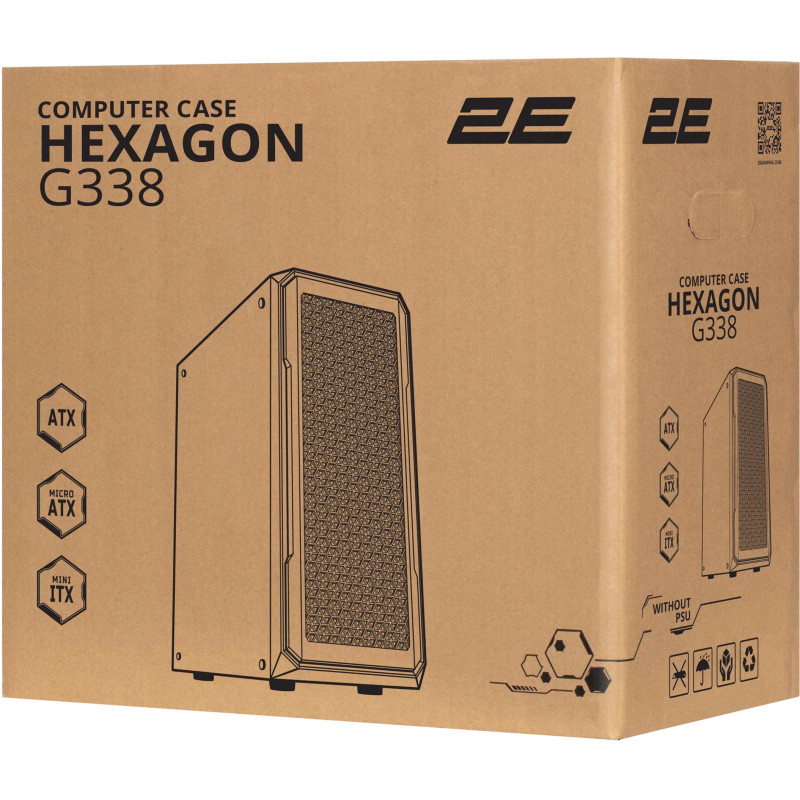 Корпус 2E Hexagon Black (2E-G338)