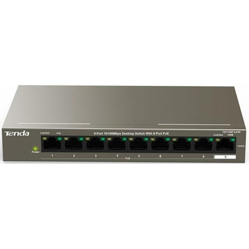 Коммутатор Tenda TEF1109P-8-63W