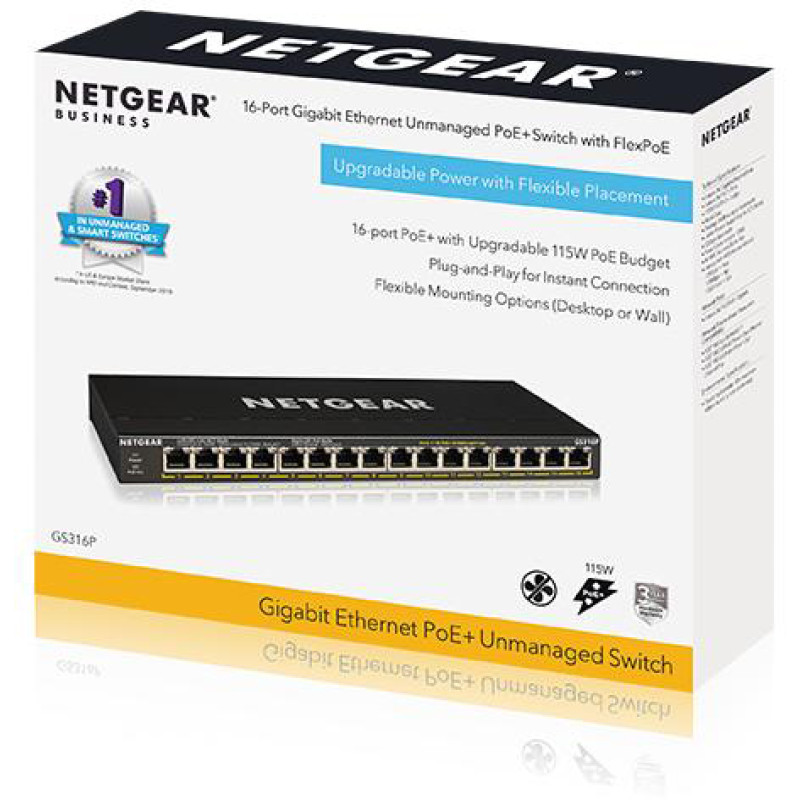 Комутатор Netgear GS316P (GS316P-100EUS)