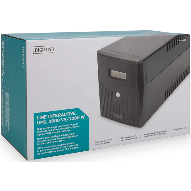 ИБП Digitus Line-Interactive 2000VA/1200W LCD 4xSchuko RJ45 RS232 USB (DN-170076)