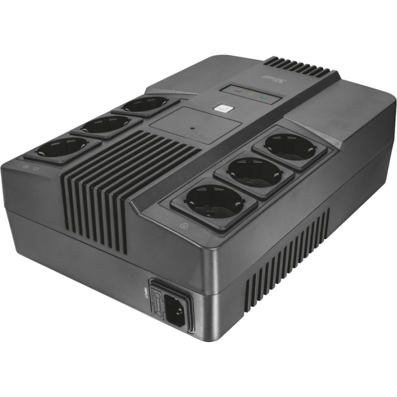ИБП Trust Maxxon 800VA UPS with 6 standard wall power outlets BLACK 23326