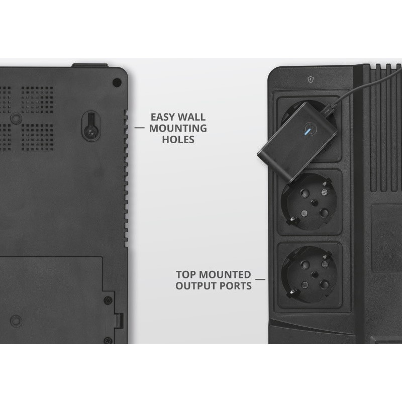 ИБП Trust Maxxon 800VA UPS with 6 standard wall power outlets BLACK 23326