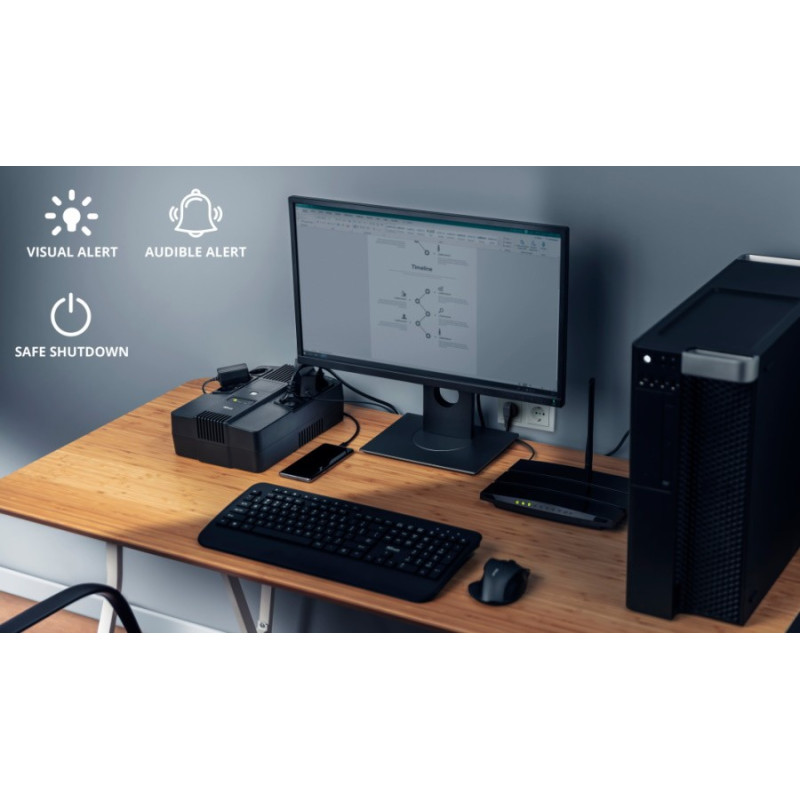 ИБП Trust Maxxon 800VA UPS with 6 standard wall power outlets BLACK 23326