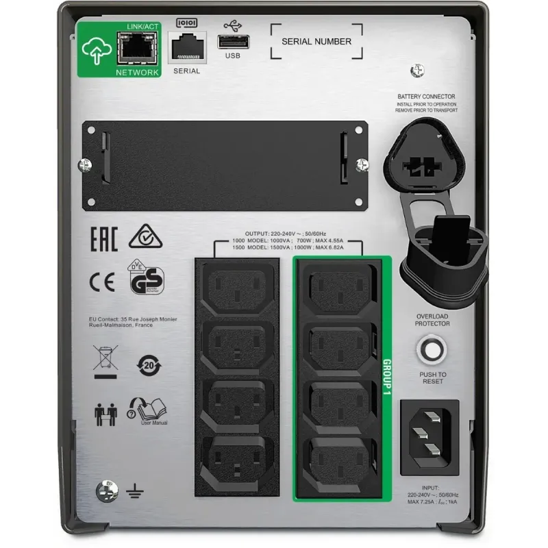 ДБЖ APC Smart-UPS 1000VA 230V LCD IEC w/SmartConnect (SMT1000IC)