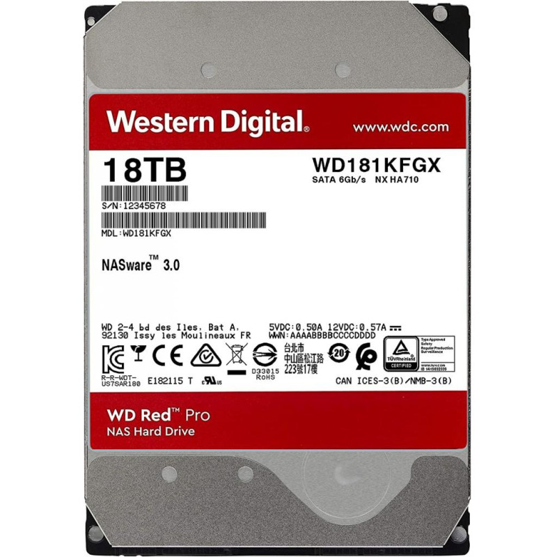 WD Red Pro 18 TB (WD181KFGX)