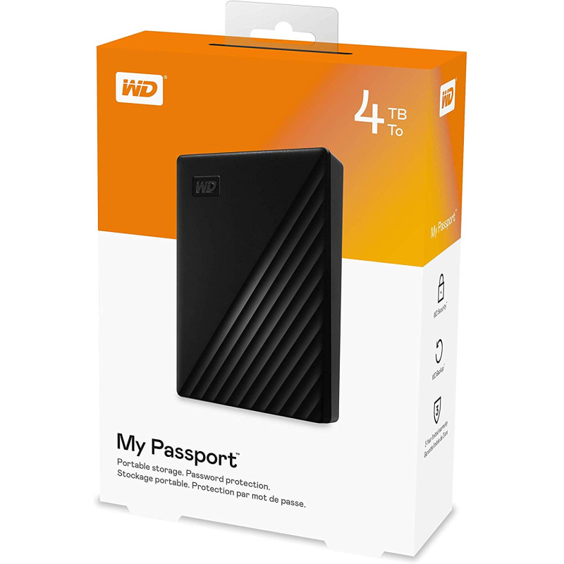 Внешний жесткий диск WD My Passport 4 TB Black (WDBPKJ0040BBK-WESN)