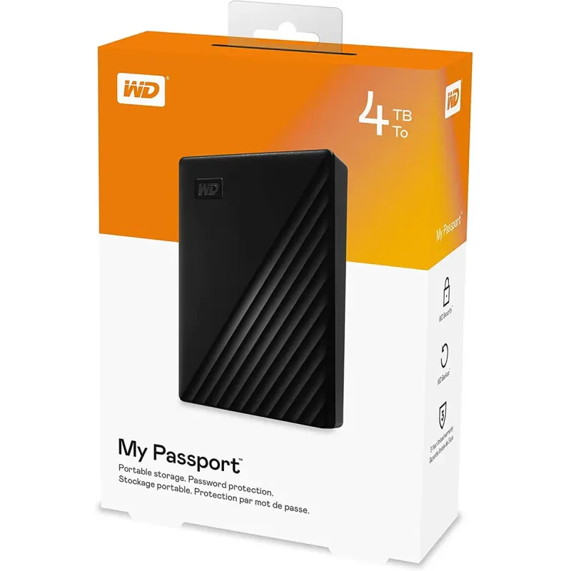 Внешний жесткий диск WD My Passport 4 TB Black (WDBPKJ0040BBK-WESN)