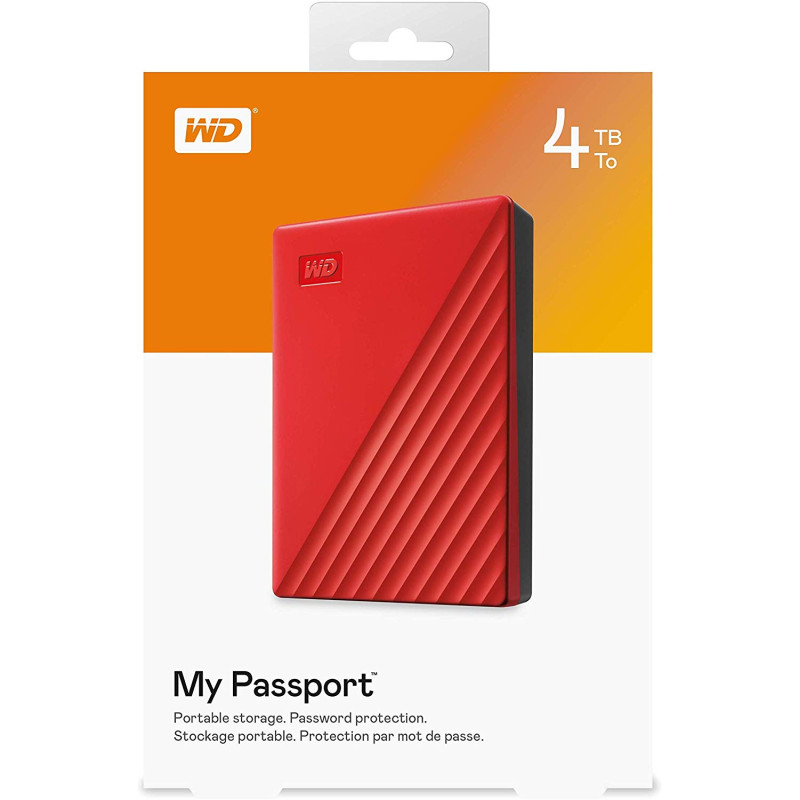 Зовнішній жорсткий диск WD My Passport 4 TB Red (WDBPKJ0040BRD-WESN)