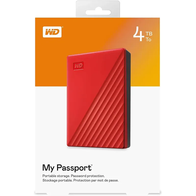 Внешний жесткий диск WD My Passport 4 TB Red (WDBPKJ0040BRD-WESN)