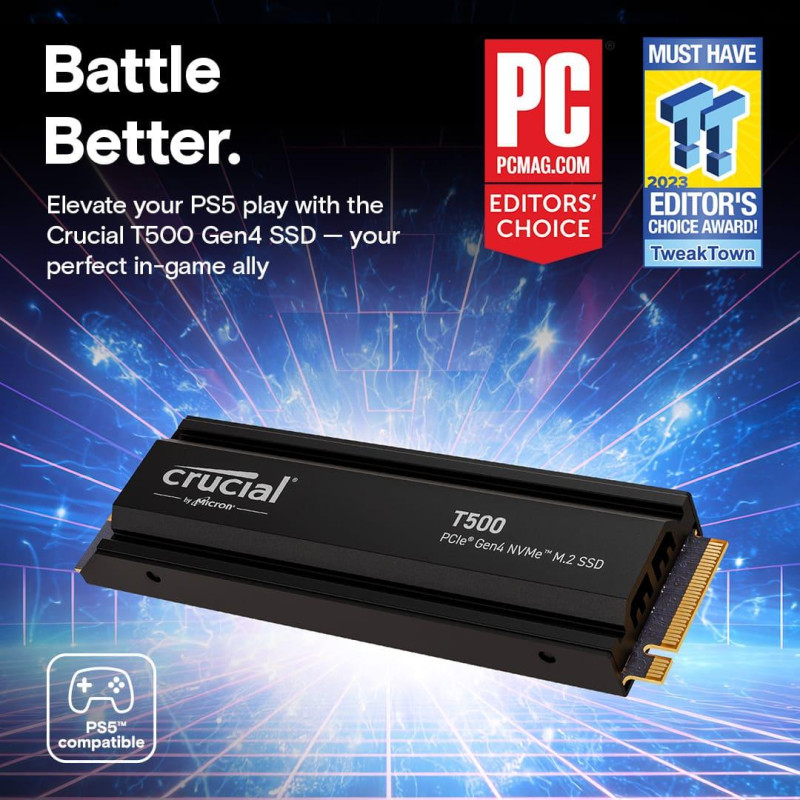 SSD накопичувач Crucial T500 4 TB (CT4000T500SSD5)