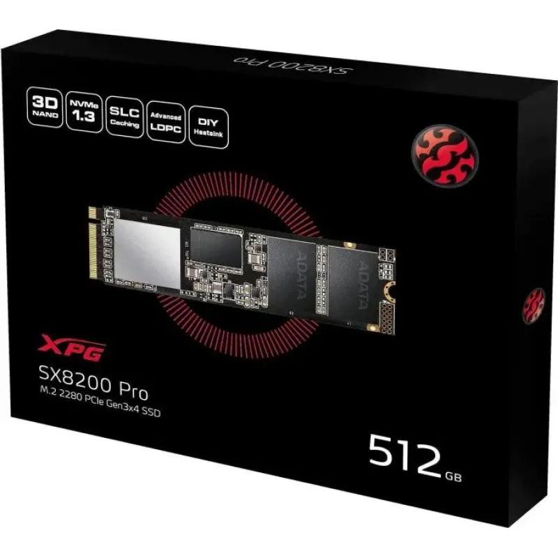 SSD накопитель ADATA XPG SX8200 Pro 512 GB (ASX8200PNP-512GT-C)
