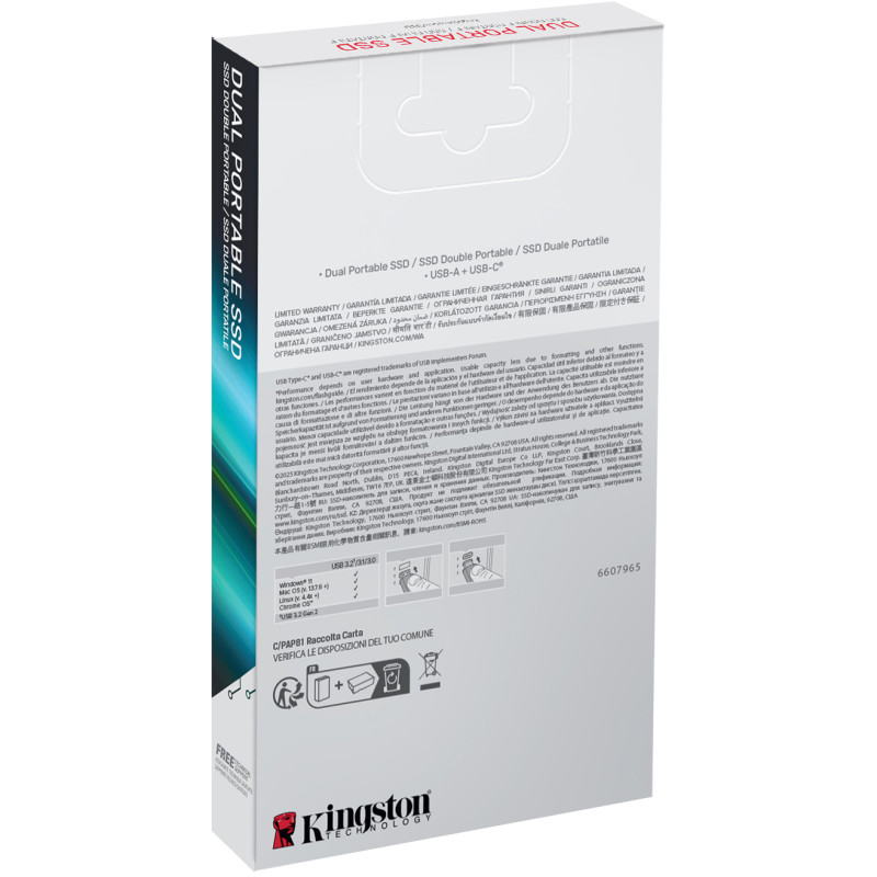 SSD накопичувач Kingston Dual Portable 2 TB (SPSD/2TB)