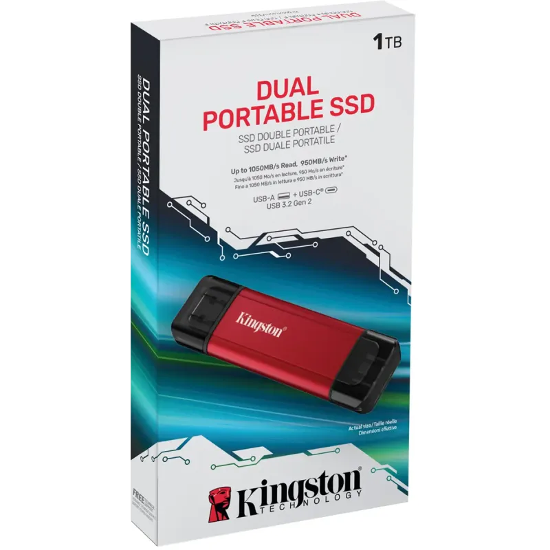 SSD накопитель Kingston Dual Portable 1 TB (SPSD/1TB)