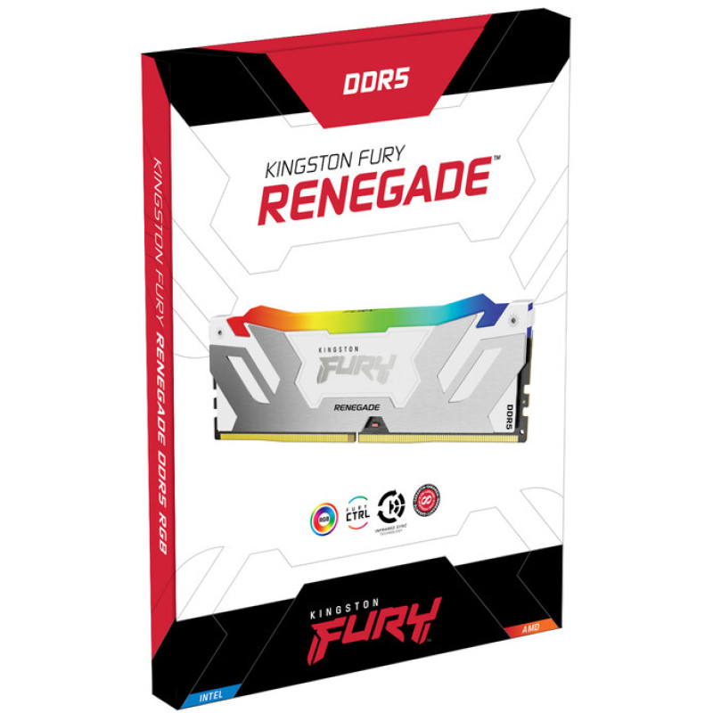 Оперативна пам'ять Kingston FURY 16 GB DDR5 6400 MHz Renegade Silver/White RGB (KF564C32RWA-16)