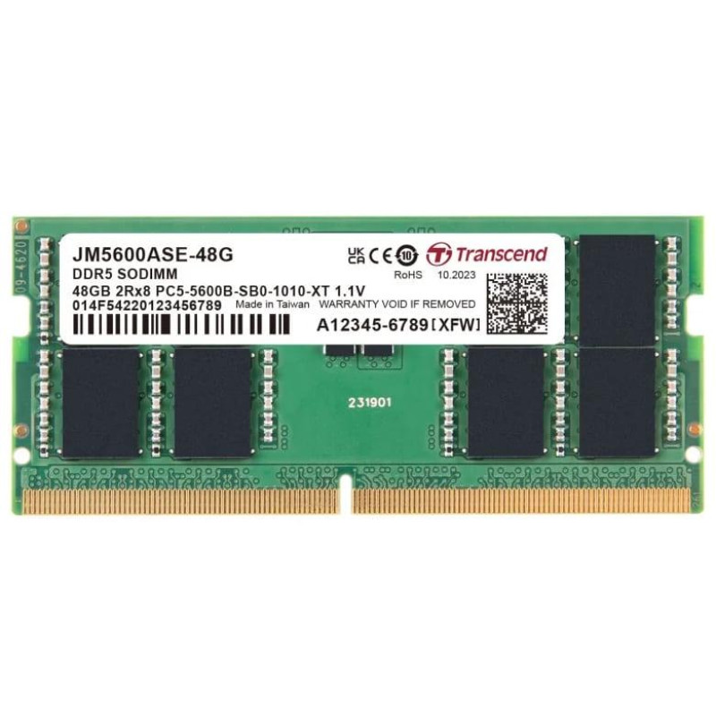 Оперативная память Transcend 48 GB SO-DIMM DDR5 5600 MHz JetRam (JM5600ASE-48G)