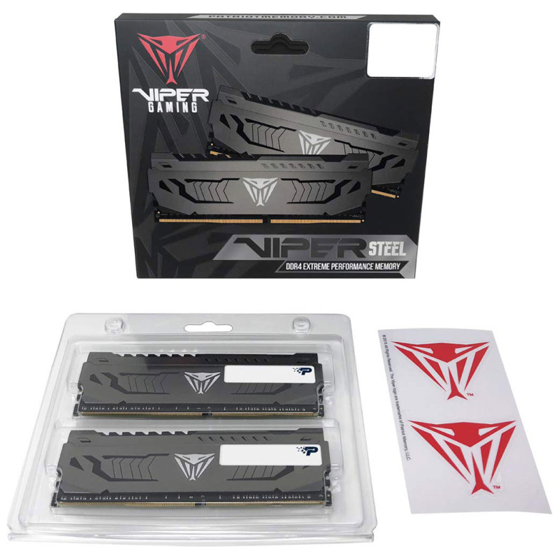 Оперативна пам'ять PATRIOT 32 GB (2x16GB) DDR4 3600 MHz Viper Steel (PVS432G360C8K)