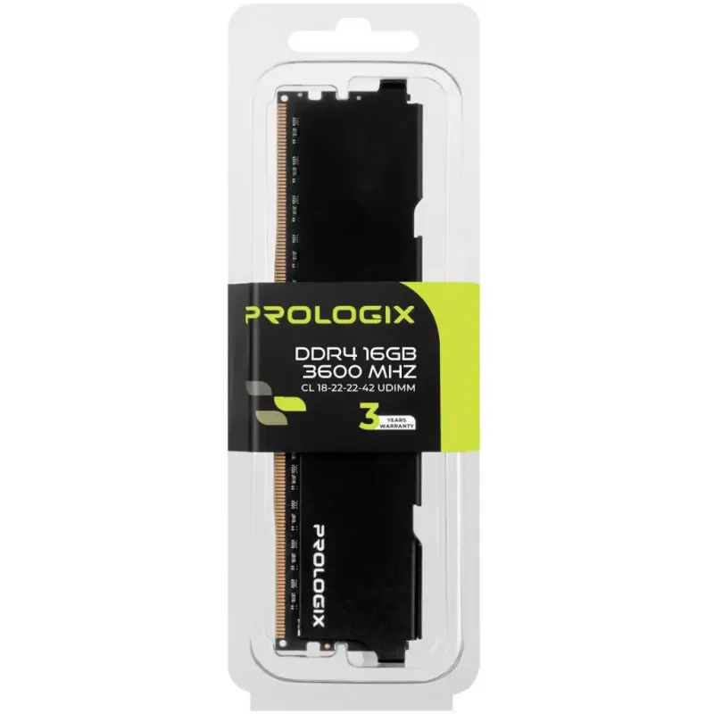 Оперативная память Prologix 16 GB DDR4 3600 MHz Black (PRO16GB3600B4)