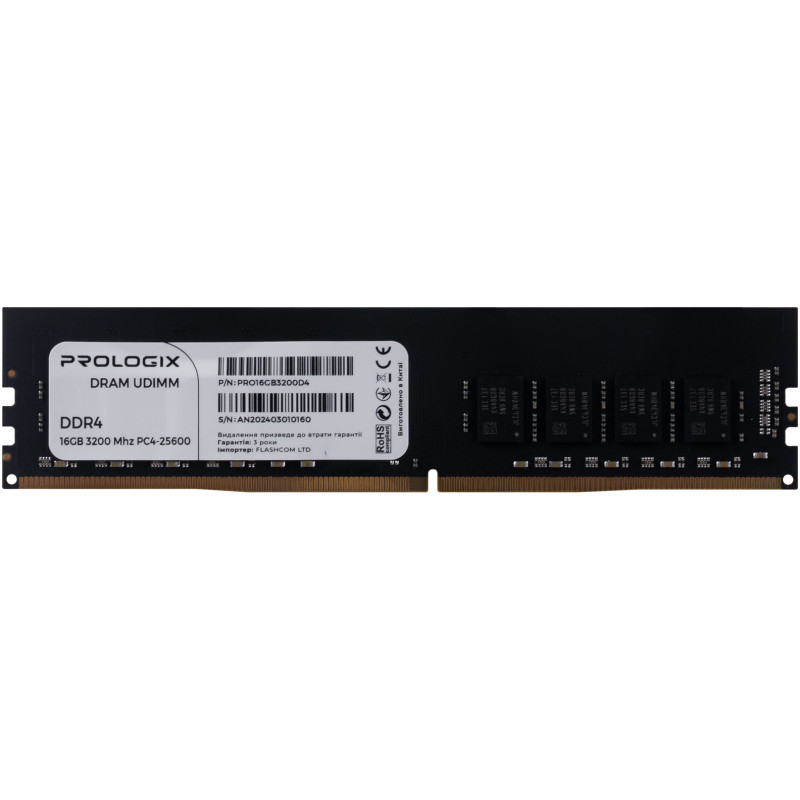 Оперативна пам'ять Prologix 16 GB DDR4 3200 MHz (PRO16GB3200D4)