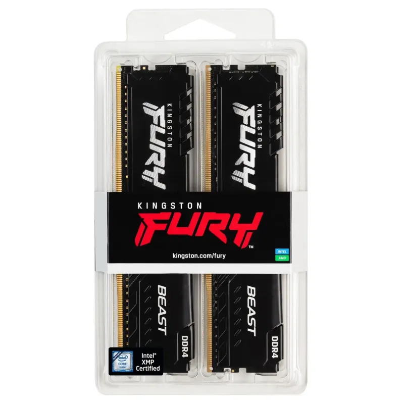Оперативная память Kingston FURY 32 GB (2x16GB) DDR4 3200 MHz Beast Black (KF432C16BB1K2/32WP)