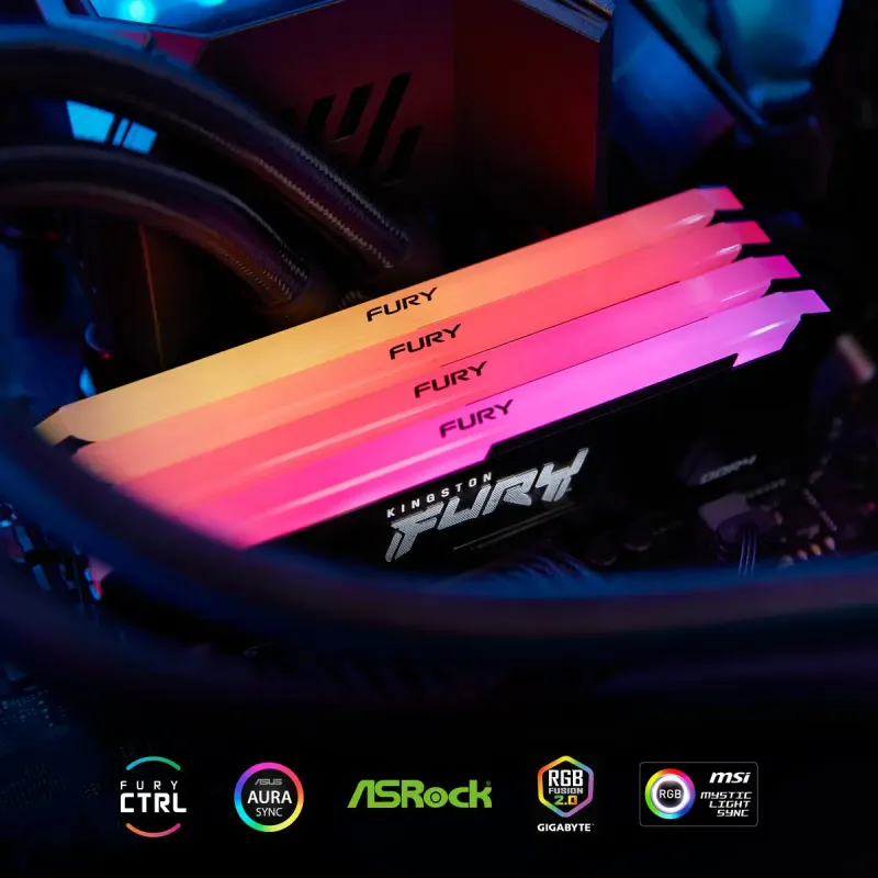 Оперативная память Kingston FURY 16 GB (2x8GB) DDR4 3200 MHz Beast RGB (KF432C16BB2AK2/16WP)