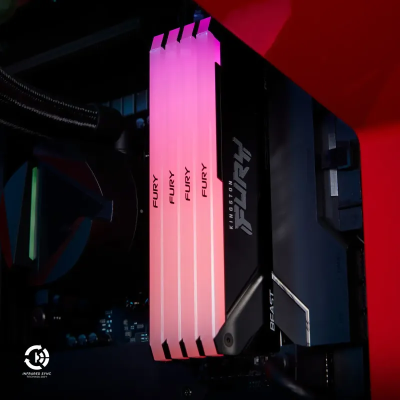 Оперативная память Kingston FURY 16 GB (2x8GB) DDR4 3200 MHz Beast RGB (KF432C16BB2AK2/16WP)