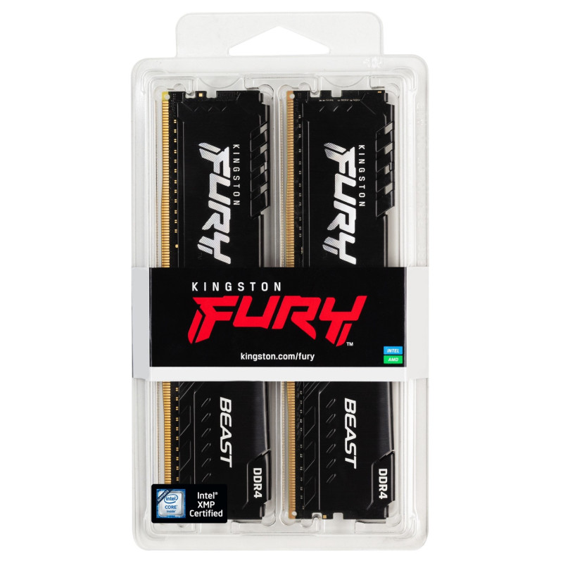 Оперативна пам'ять Kingston FURY 16 GB (2x8GB) DDR4 3200 MHz Beast Black (KF432C16BBK2/16WP)
