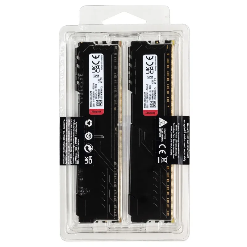 Оперативная память Kingston FURY 16 GB (2x8GB) DDR4 3200 MHz Beast Black (KF432C16BBK2/16WP)