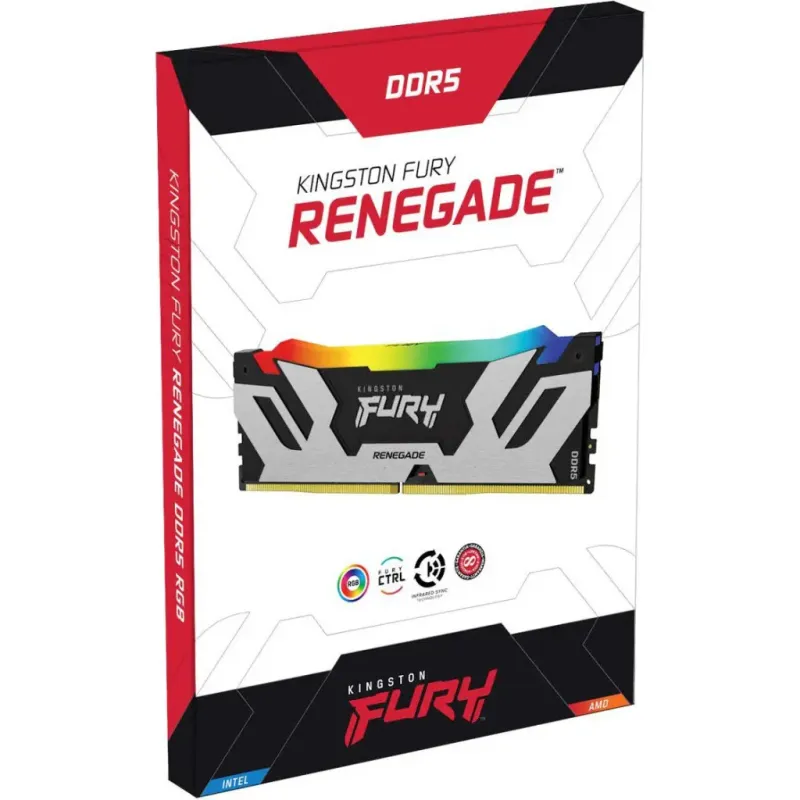 Оперативная память Kingston FURY 16 GB DDR5 7200 MHz Renegade Silver/Black RGB (KF572C38RSA-16)