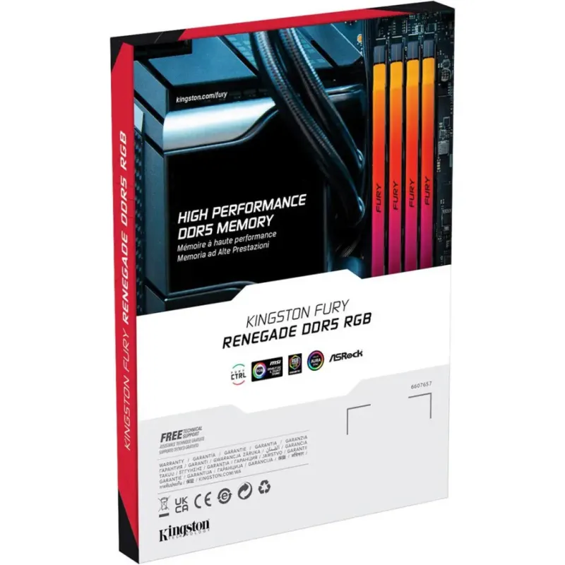 Оперативная память Kingston FURY 16 GB DDR5 7200 MHz Renegade Silver/Black RGB (KF572C38RSA-16)