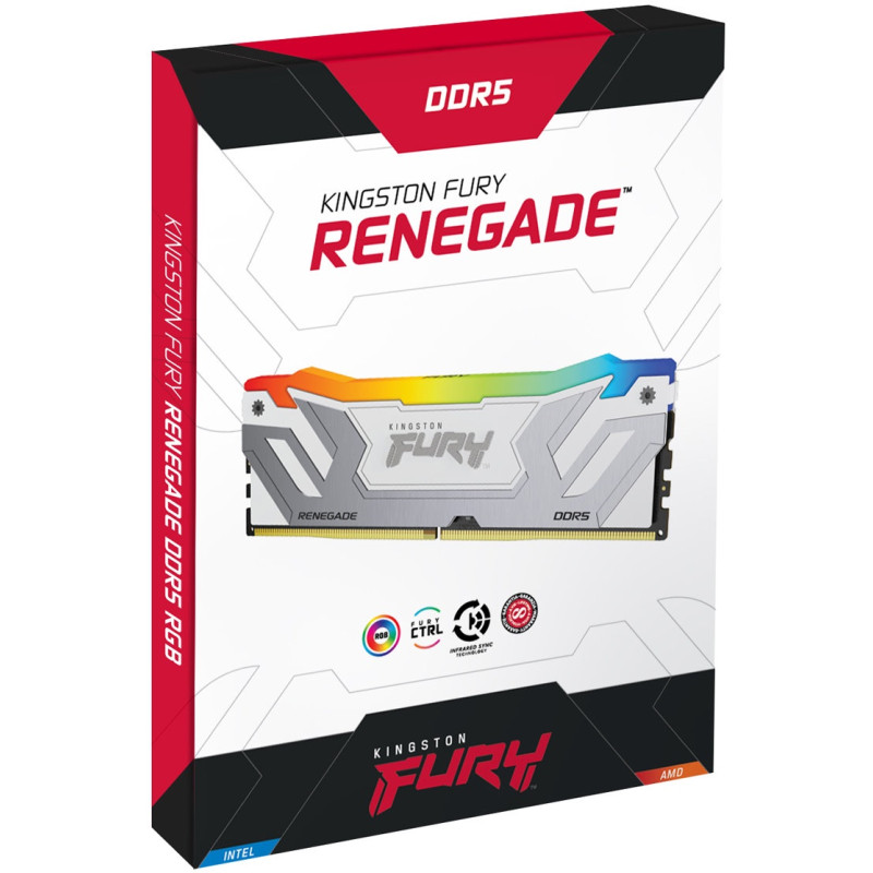 Оперативная память Kingston Fury Renegade White RGB 48GB (2x24) DDR5 8800 MHz (KF588CU42RWAK2-48)