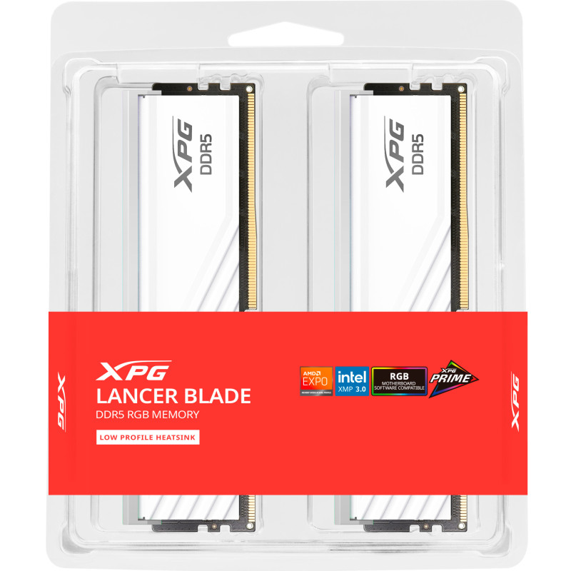 Оперативная память ADATA 64 GB (2x32GB) DDR5 6000 MHz XPG Lancer Blade RGB White (AX5U6000C3032G-DTLABRWH)
