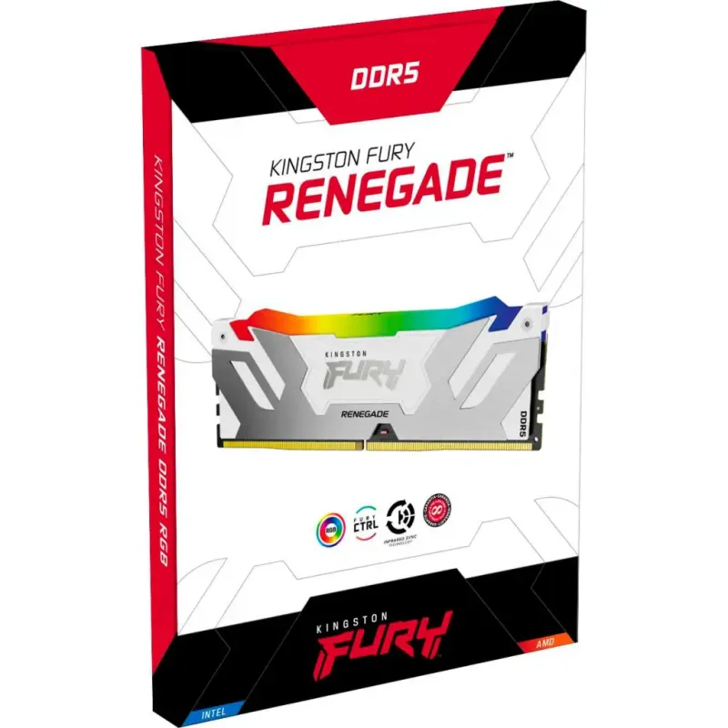 Оперативная память Kingston FURY 16 GB DDR5 7600 MHz Renegade RGB White (KF576C38RWA-16)