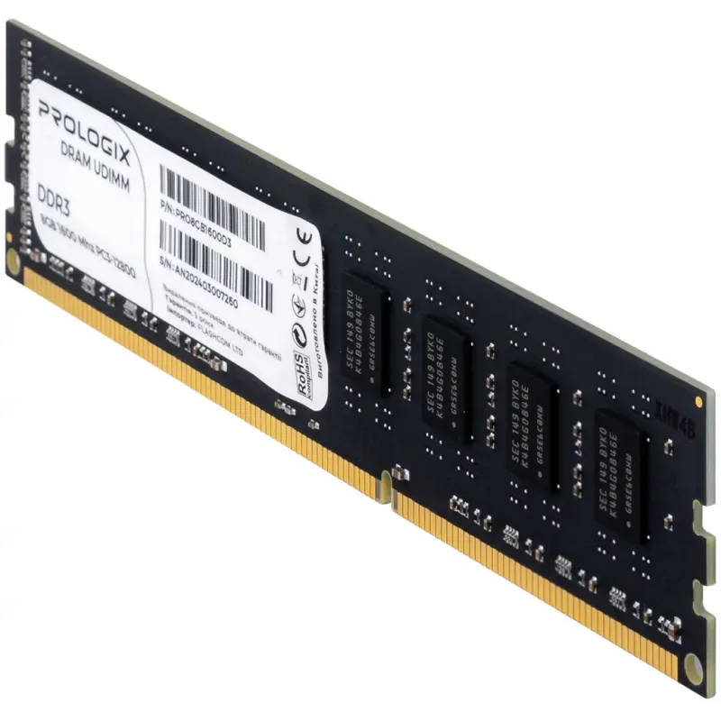 Оперативная память Prologix 8 GB DDR3 1600 MHz (PRO8GB1600D3)