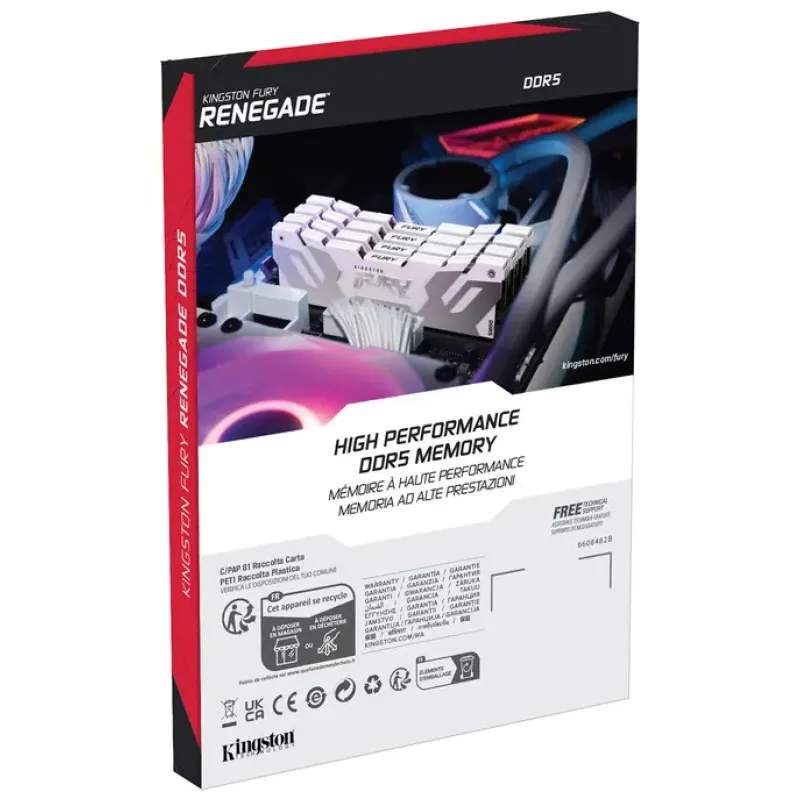 Оперативная память Kingston FURY 16 GB DDR5 8000 MHz Renegade White (KF580C38RW-16)