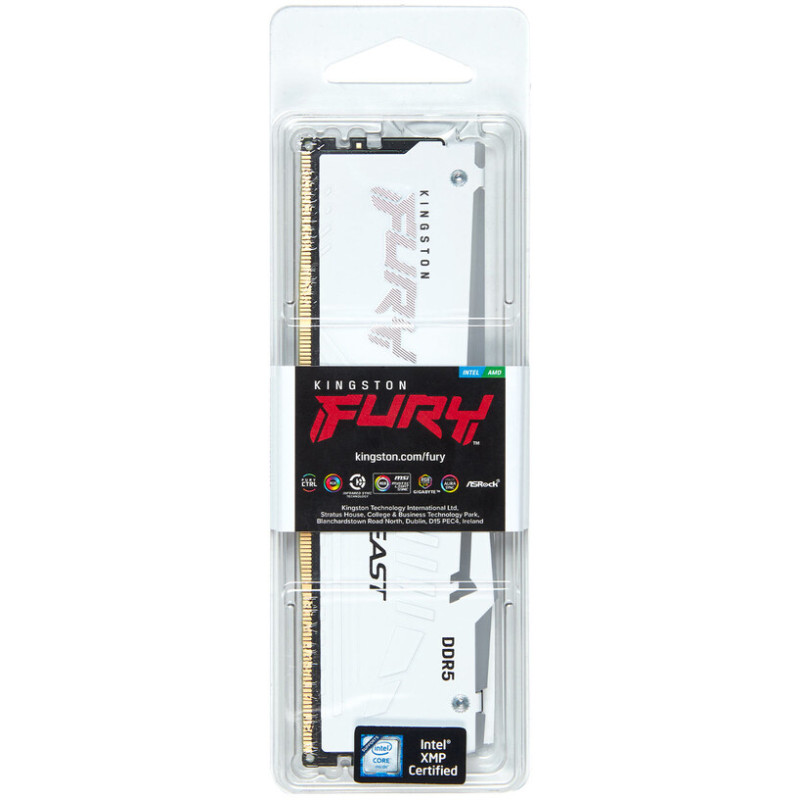 Оперативная память Kingston FURY 16 GB DDR5 6400 MHz Beast RGB White (KF564C32BWA-16)
