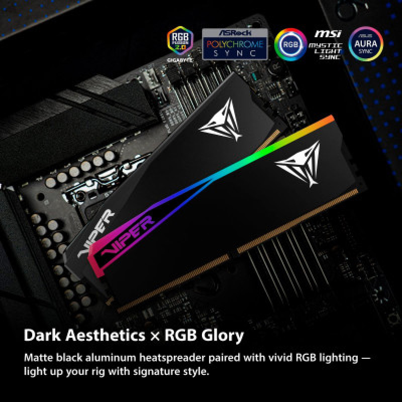 Оперативная память PATRIOT 64 GB (2x32GB) DDR5 6400 MHz Viper Elite 5 Ultra RGB Matte Black (VEUR564G6432K)