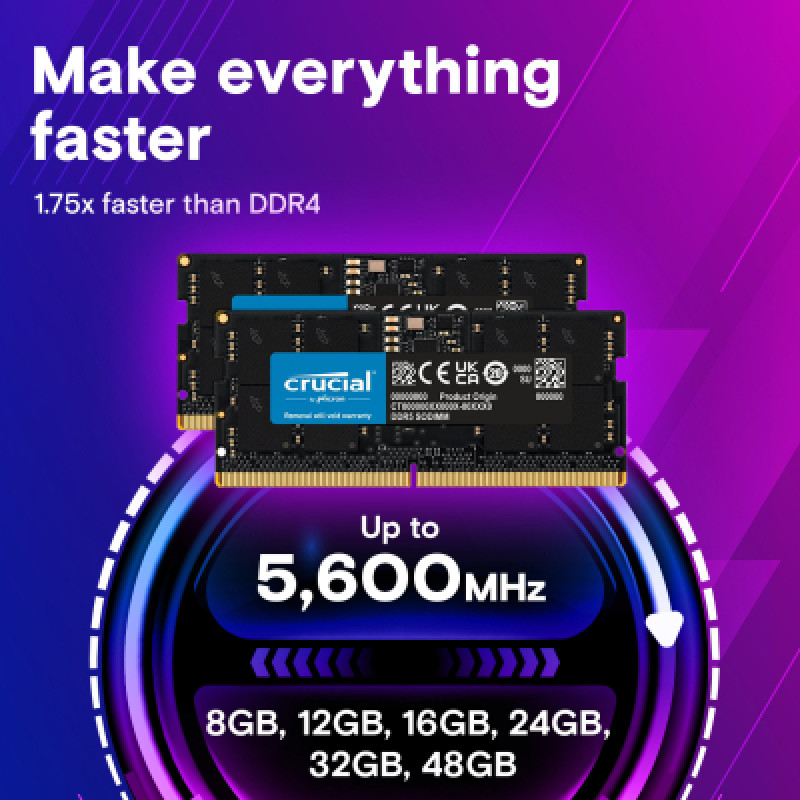 Оперативная память Crucial 8 GB SO-DIMM DDR5 5200 MHz (CT8G52C42S5)