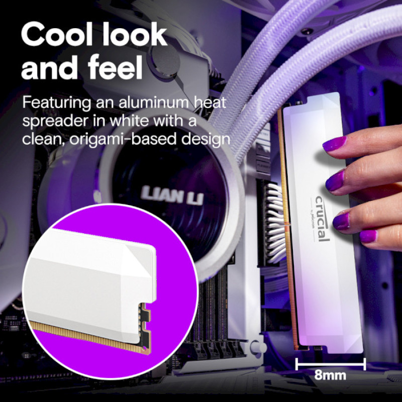 Оперативна пам'ять Crucial 64 GB (2x32GB) DDR5 6400 MHz Pro White (CP2K32G64C40U5W)