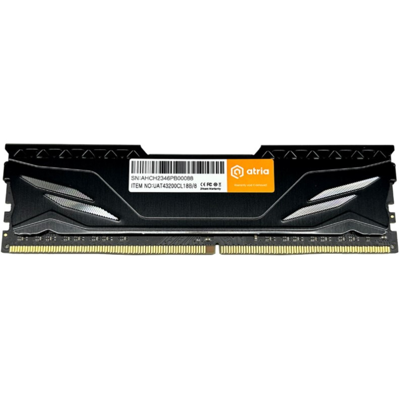 Оперативна пам'ять ATRIA 8 GB DDR4 3200 MHz Fly Black (UAT43200CL18B/8)