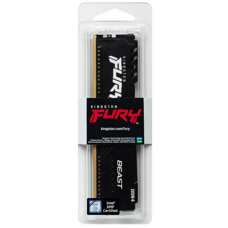 Оперативная память Kingston FURY 8 GB DDR4 3200 MHz Beast Black (KF432C16BB/8WP)