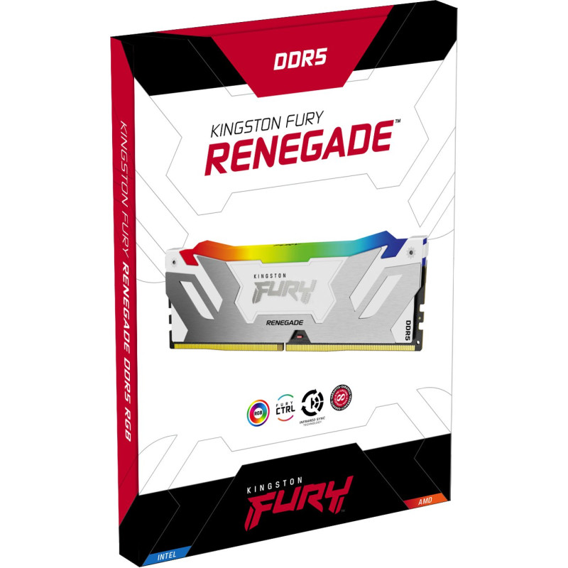 Оперативна пам'ять Kingston FURY 24 GB DDR5 8400 MHz Renegade Silver/White RGB (KF584CU40RWA-24)