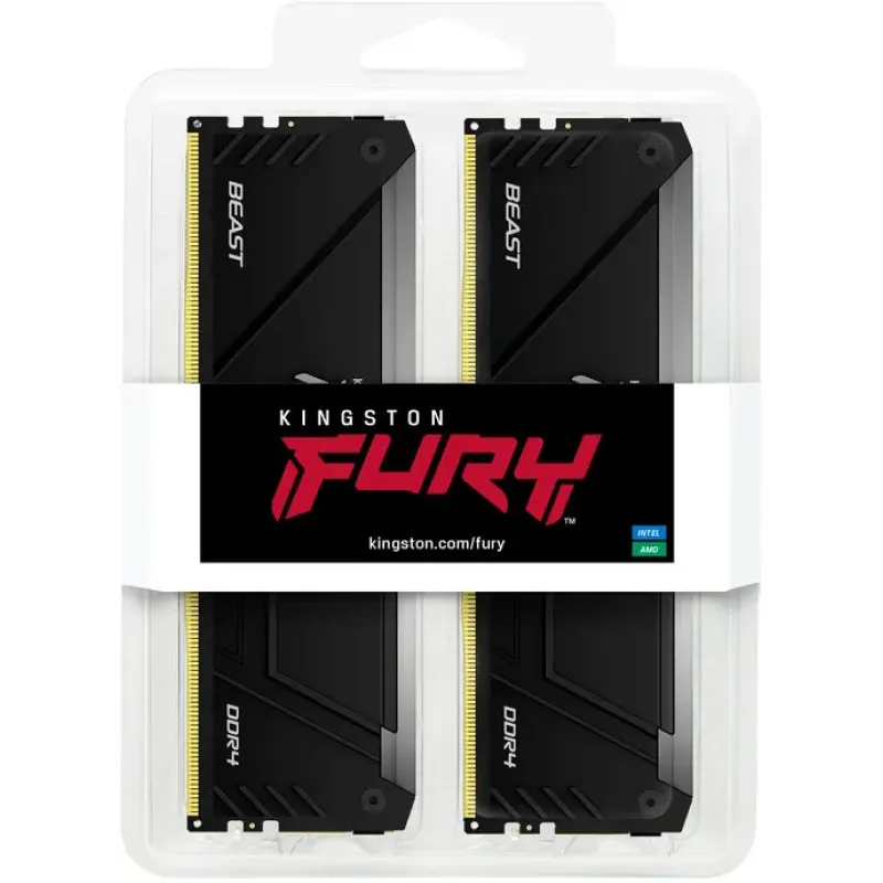 Оперативная память Kingston FURY 32 GB (2x16GB) DDR4 3200 MHz Beast RGB Black (KF432C16BB2AK2/32)